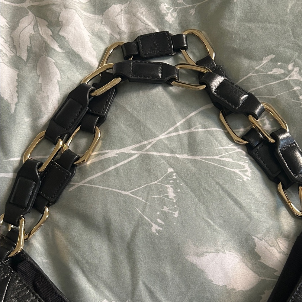 Anine Bing Black Leather Chain-Handle Kate Large Shoulder Bag - Picture 2 of 5